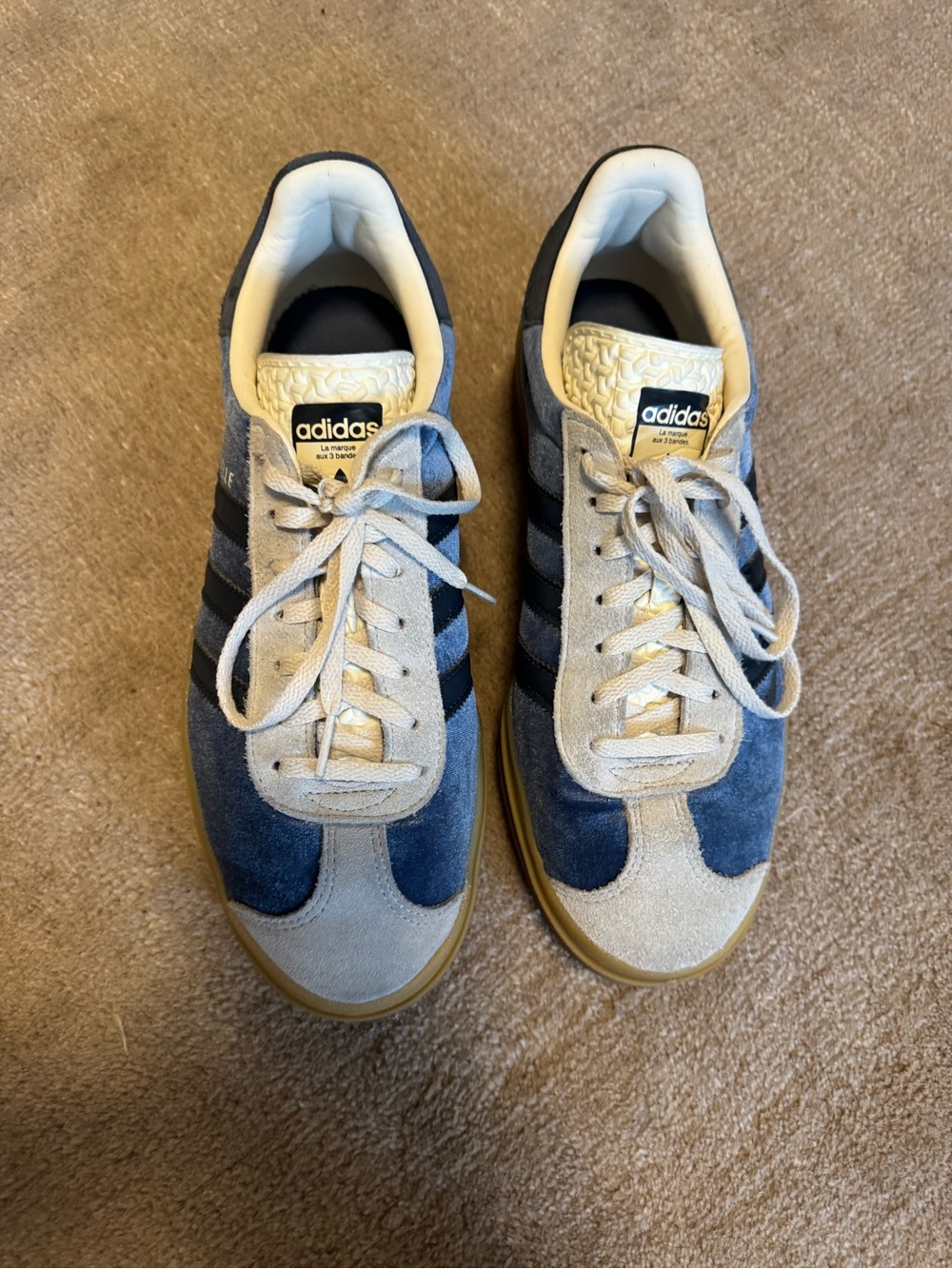 adidas women’s  Blue platform Gazelles - Size 9.5